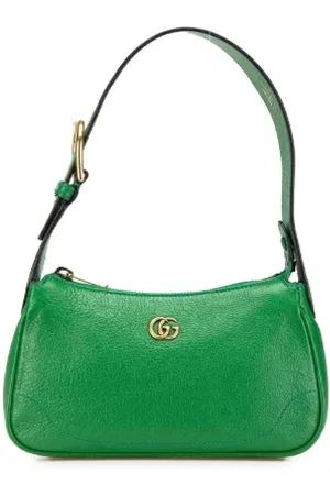 Gucci Pre-owned, Dame, Grøn, ONE SIZE, Uld, Pre-owned Laeder skuldertasker
