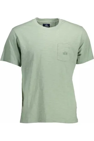 La Martina Top, Herre, Grøn, L, Bomuld, Grøn Bomuld T-Shirt med Broderi
