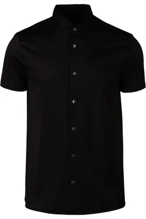 Emporio Armani Skjorte, Herre, Sort, 2XL, Bomuld, Sort Jersey Klassisk Kortærmet Skjorte