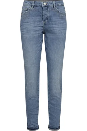 Mos Mosh Jeans, Dame, Blå, W31, Bomuld, Lupin Boyfriend Jeans Lyseblå