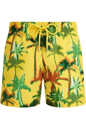 Vilebrequin Badetøj, Herre, Flerfarvet, XS, Polyester, Ultralight og pakbar Palms Offset Badeshorts til mænd