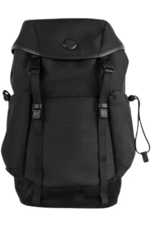 Moncler Taske, unisex, Sort, ONE SIZE, Læder, Sort Vandtæt Rygsæk med Læder Trim