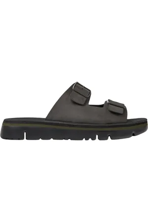Camper Sko, Herre, Sort, 42 EU, Læder, Brun Læder Dobbelt Spænde Sandal