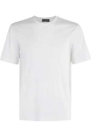 Roberto Collina Top, Herre, Hvid, 3XL, Bomuld, Hvid T-shirt med rund hals