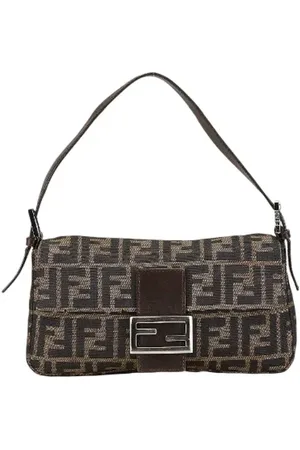 Fendi Pre-owned, Dame, Brun, ONE SIZE, Uld, Pre-owned Canvas fendi-tasker