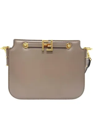 Fendi Pre-owned, Dame, Grå, ONE SIZE, Uld, Pre-owned Laeder skuldertasker