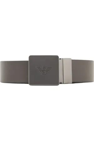 Emporio Armani Tilbehør, unisex, Grå, ONE SIZE, Læder, Vendbar læderbælte til mænd