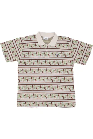 Obey Top, Herre, Flerfarvet, XL, Bomuld, Hvid Jacquard Kortærmet Polo Shirt