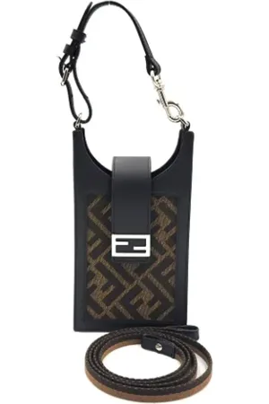 Fendi Pre-owned, Dame, Sort, ONE SIZE, Uld, Pre-owned Canvas skuldertasker