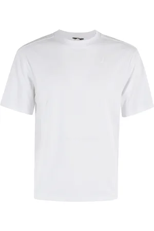 K-Way Top, Herre, Hvid, XL, Bomuld, Hvid Ribbet Crewneck Kortærmet T-Shirt