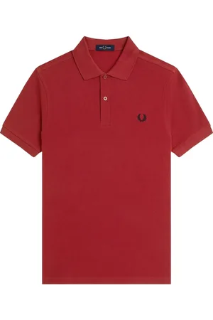 Fred Perry Top, Herre, Rød, M, Bomuld, Slim Fit Plain Polo med Striber