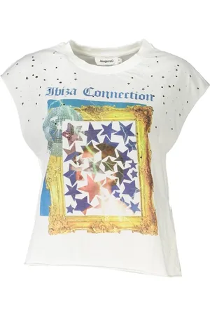 Desigual Top, Dame, Hvid, XL, Bomuld, Hvid Bomuld Kvinder T-Shirt