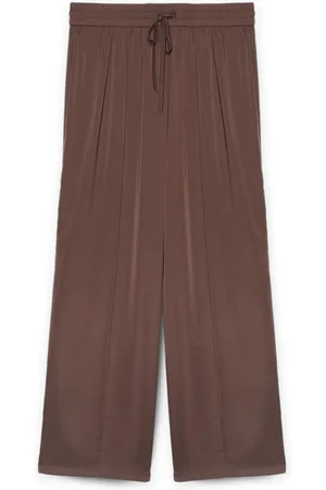 Fiorella rubino Bukser, Dame, Brun, 3XL, Polyester, Palazzo-bukser i let stof