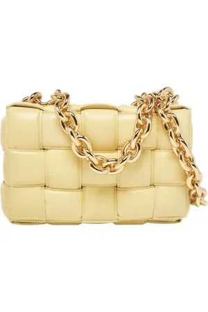 Bottega Veneta Pre-owned, Dame, Gul, ONE SIZE, Uld, Pre-owned Laeder skuldertasker
