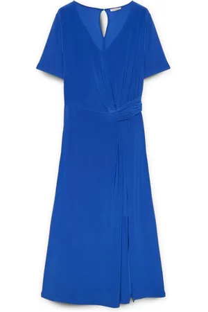 Fiorella rubino Kjole, Dame, Blå, M, Polyester, Jerseykjole med sidesløjfer