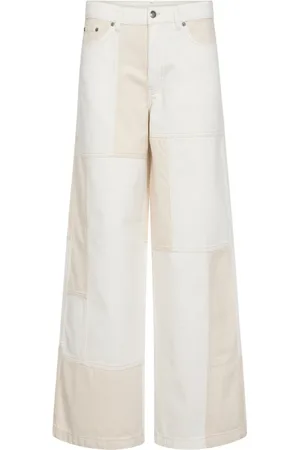 Co`Couture Jeans, Dame, , S, Bomuld, Brede Blok Jeans med Patchwork Design