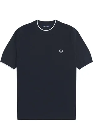Fred Perry Top, Herre, Blå, S, Bomuld, Klassisk Laurel Broderet T-shirt