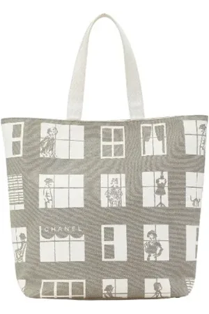 CHANEL Pre-owned, Dame, Grå, ONE SIZE, Tyl, Pre-owned Canvas chanel-tasker