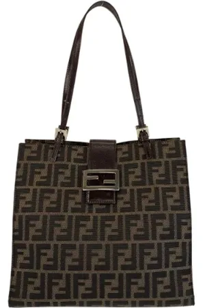 Fendi Pre-owned, Dame, Brun, ONE SIZE, Uld, Pre-owned Canvas totes