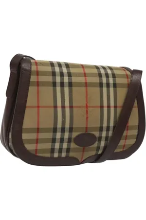 Burberry Pre-owned, Dame, , ONE SIZE, Uld, Pre-owned Canvas skuldertasker