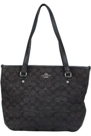 Coach Pre-owned, Dame, Sort, ONE SIZE, Tyl, Pre-owned canvas håndtasker