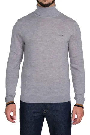 sun68 Strik, Herre, Grå, 2XL, Uld, Stribet skildpadde manchet stilfuld mode