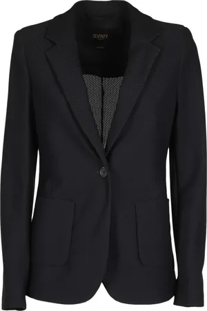 SEVENTY BY SERGIO TEGON Jakke, Dame, Sort, XS, Sort Teknisk Mesh Blazer