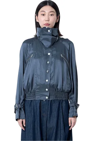 DRIES VAN NOTEN Jakke, Dame, Sort, L, Satin, Satin Bomber Jakke