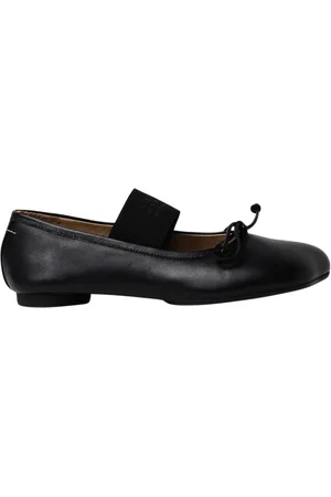 Maison Margiela Sko, Dame, Sort, 40 EU, Uld, Sorte Ballet Flats med Bue Detalje
