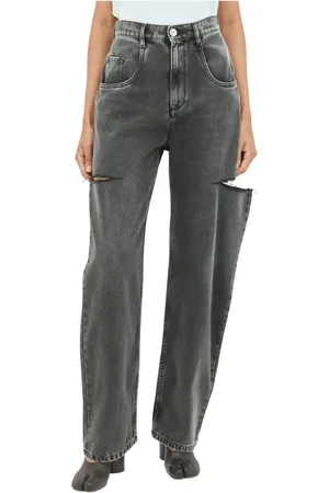 Maison Margiela Jeans, Dame, Sort, XS, Bomuld, Wide-leg Cut-Out Jeans