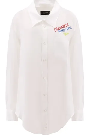 Dsquared2 Bluser & Skjorter, Dame, Hvid, XS, Hvid Langærmet Skjorte med Knapper