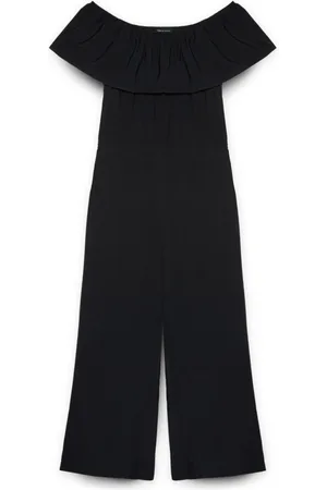 Fiorella rubino Jumpsuits & Playsuits, Dame, Sort, 3XL, Uld, Overall lavet af Lenzing™ Ecovero™ viskose med flæser