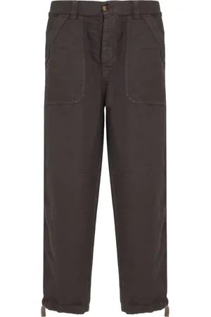 Brunello Cucinelli Bukser, Herre, Brun, 2XL, Linned, Lige Linnedbukser med Lommer