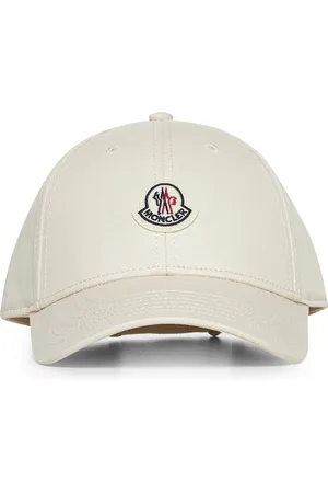 Moncler Tilbehør, Dame, Hvid, ONE SIZE, Bomuld, Hvid Logo Patch Buet Top Hat