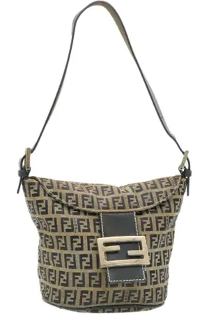 Fendi Pre-owned, Dame, Blå, ONE SIZE, Uld, Pre-owned Canvas skuldertasker