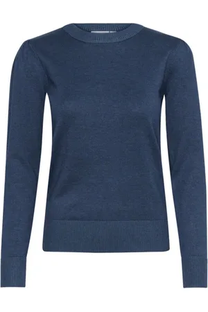 Saint Tropez Strik, Dame, Blå, L, MilaSZ Pullover Strik Titan Melange