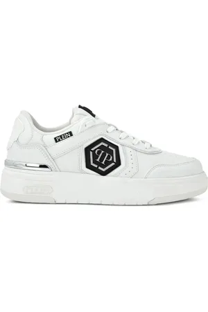 Philipp Plein Sko, Herre, Hvid, 42 EU, Polyester, Hvide Sneakers med TPU Ydersål