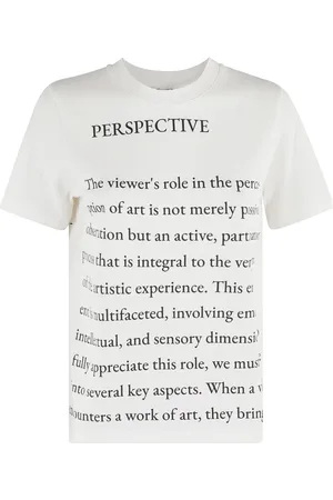 J.W.Anderson Top, Dame, Hvid, S, Bomuld, Tekst Print T-Shirt Elfenben Kortærmet
