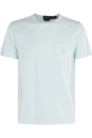 Ralph Lauren Top, Herre, Blå, S, Bomuld, Blå Bomuld T-shirt med Lomme