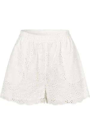 Crās Shorts, Dame, Hvid, M, Bomuld, Hvide Broderede Breeze Shorts