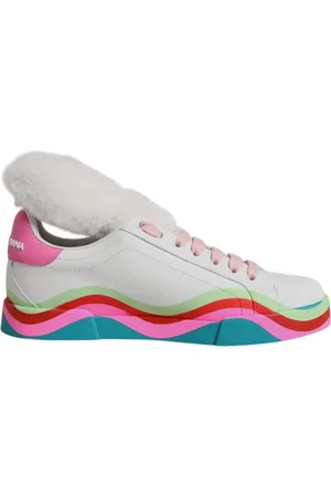 Dolce & Gabbana Sko, Dame, Flerfarvet, 35 1/2 EU, Læder, Multifarvet Læder Plys Sneakers