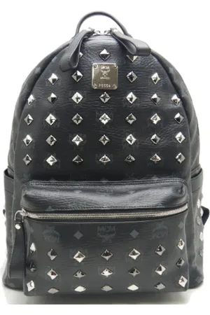 MCM Pre-owned, Dame, Sort, ONE SIZE, Tyl, Pre-owned Canvas rygsaekke