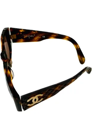CHANEL Pre-owned, Dame, Brun, ONE SIZE, Uld, Pre-owned Acetat solbriller