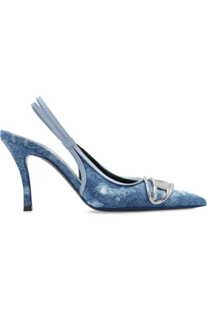 Diesel Sko, Dame, Blå, 35 EU, Uld, D-Venus SB Slingback Pumps