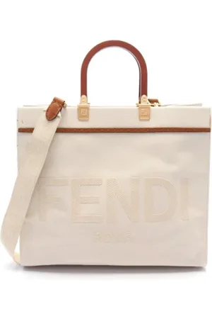 Fendi Pre-owned, Dame, Hvid, ONE SIZE, Uld, Pre-owned Canvas totes