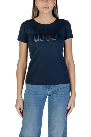 Liu Jo Top, Dame, Blå, S, Bomuld, Kortærmet T-shirt Forår/Sommer Kollektion