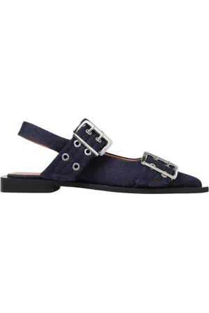 Ganni Sko, Dame, Blå, 40 EU, Denim, Blå Denim Slingback Sandaler