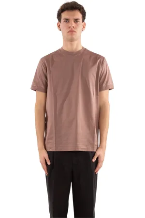 Daniele Fiesoli Top, Herre, Brun, 3XL, Almindelig Tee i Filo Scozia Stil