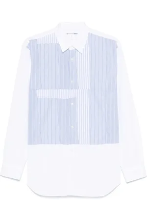 Comme des Garçons Skjorte, Herre, Hvid, M, Hvid Button-Up Skjorte med Box-Pleat Detalje