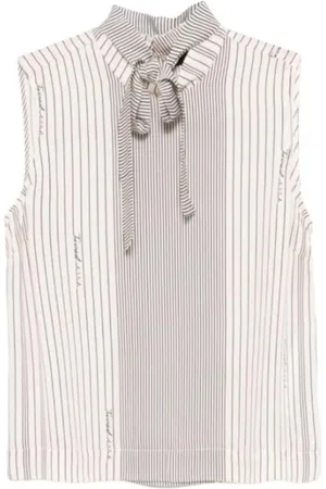 Twin-Set Top, Dame, , 2XS, Stribet Ærmeløs Top